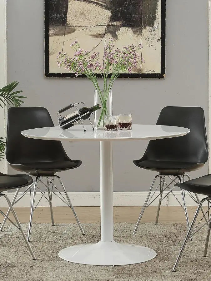 The Sorrel Retro-White Round Dining Table by Clayson Design Denmark Home