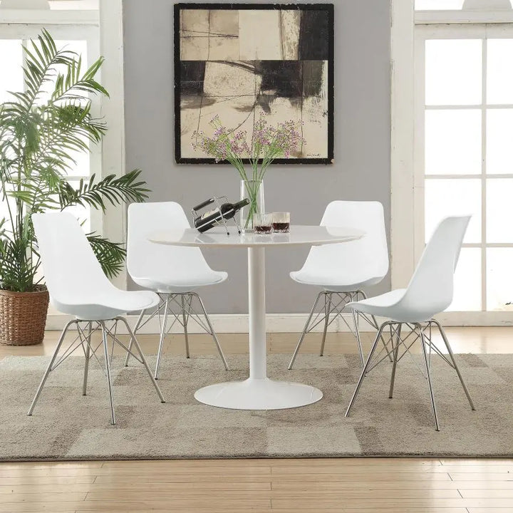 The Sorrel Retro-White Round Dining Table by Clayson Design Denmark Home