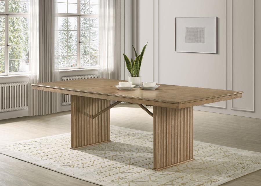 Marlowe Stately Wood Dining Table with Leaf Extension 71" > 89" long