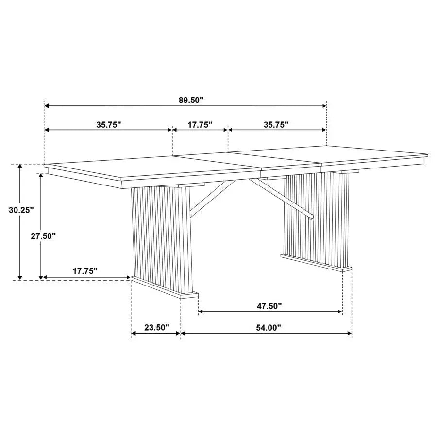 Marlowe Stately Wood Dining Table with Leaf Extension 71" > 89" long Denmark Home