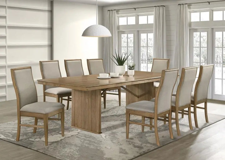 Marlowe Stately Wood Dining Table with Leaf Extension 71" > 89" long Denmark Home