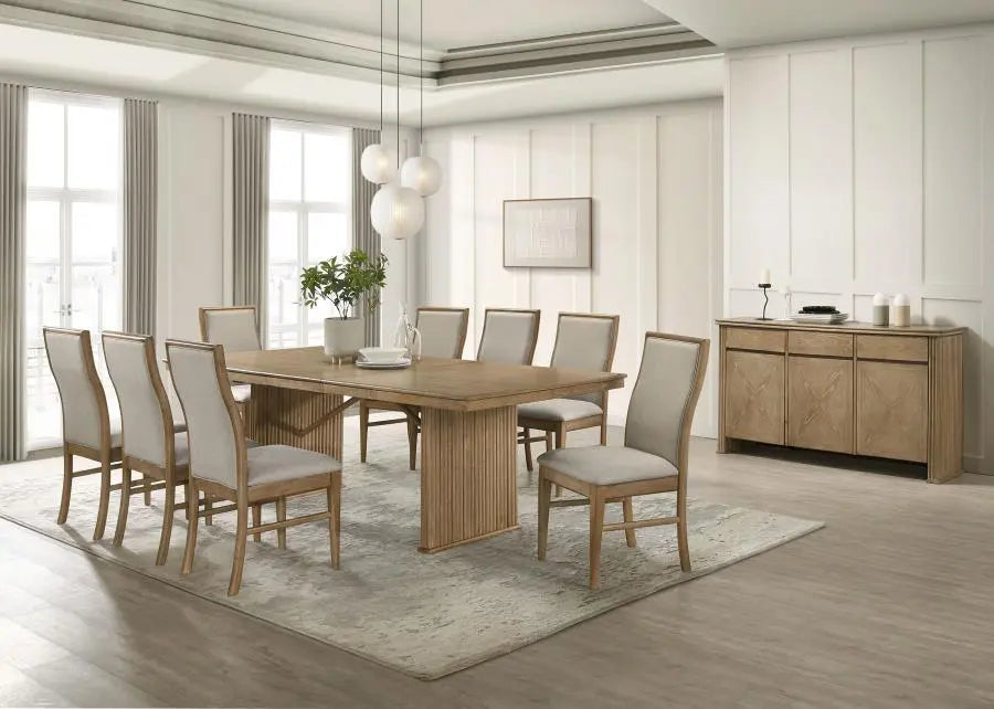 Marlowe Stately Wood Dining Table with Leaf Extension 71" > 89" long Denmark Home