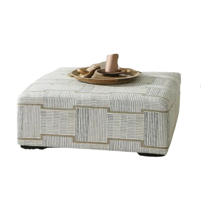 Lysa Ottoman – Plush Chenille, Beige Denmark Home