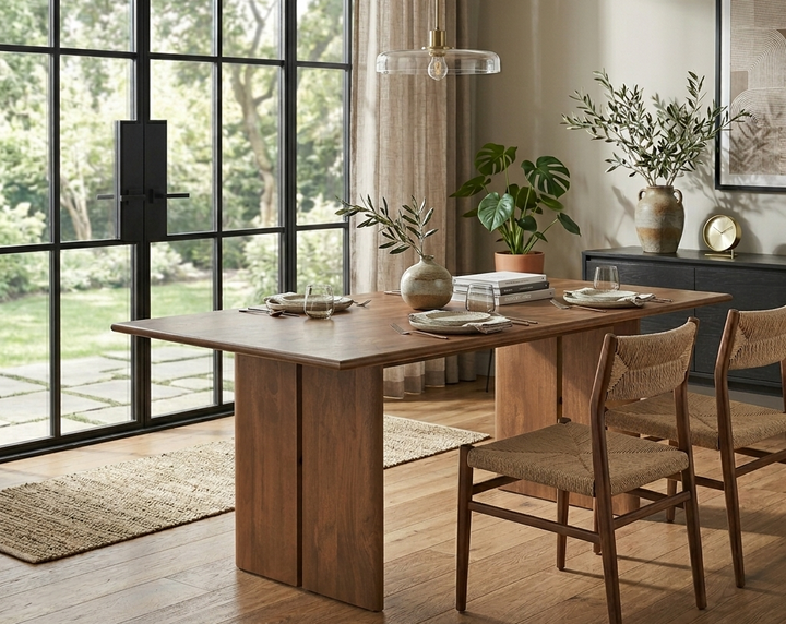 Arca 86" Wood Dining Table - Walnut Denmark Home