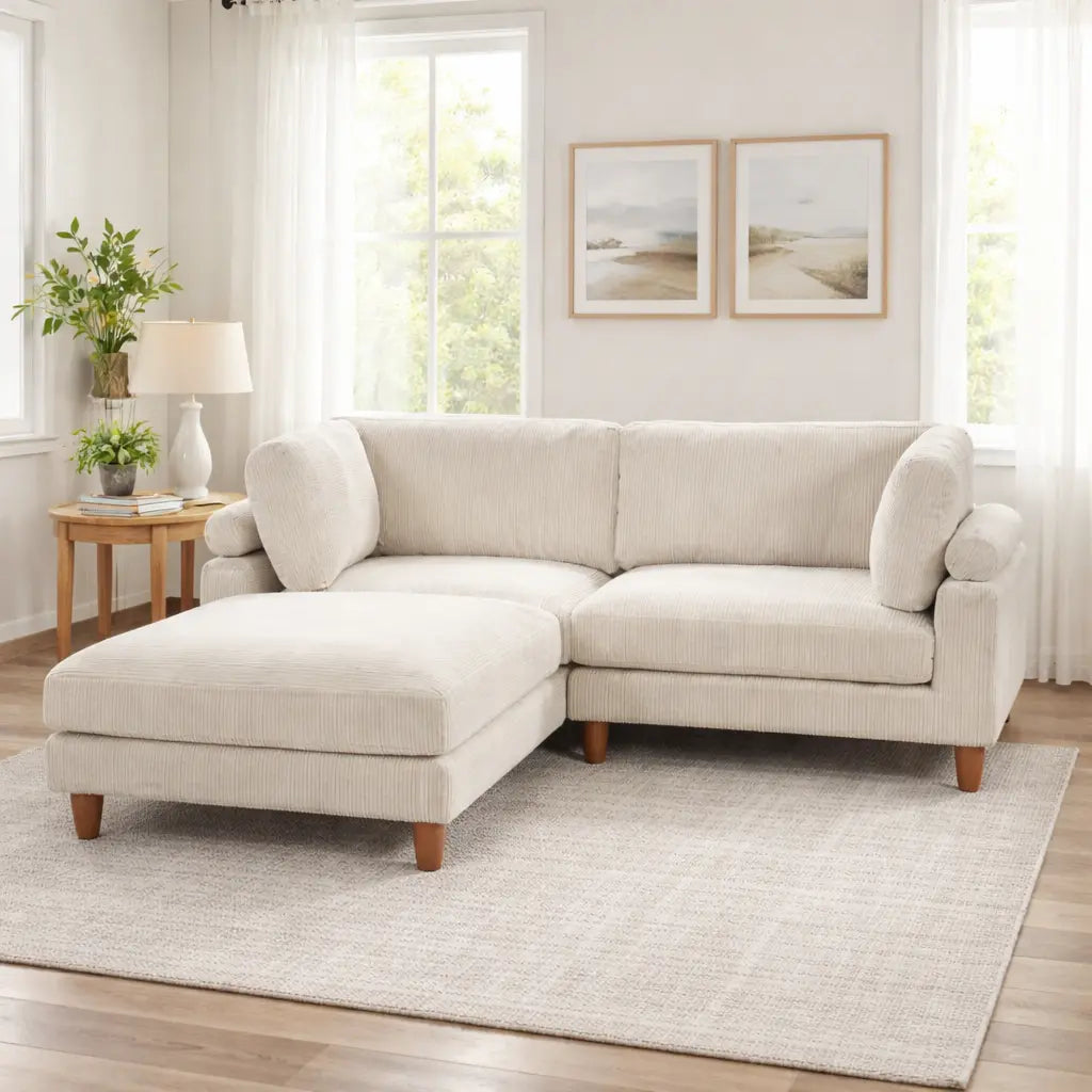 Fontaine Modular Sectional – Beige Corduroy (Section D Component) Denmark Home