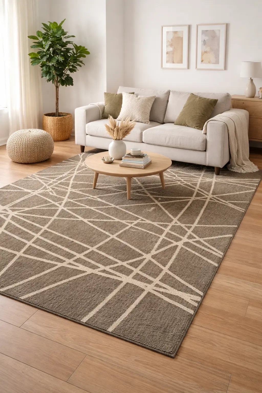 Linea Area Rug – Recycled Polyester, Gray Geometric Denmark Home
