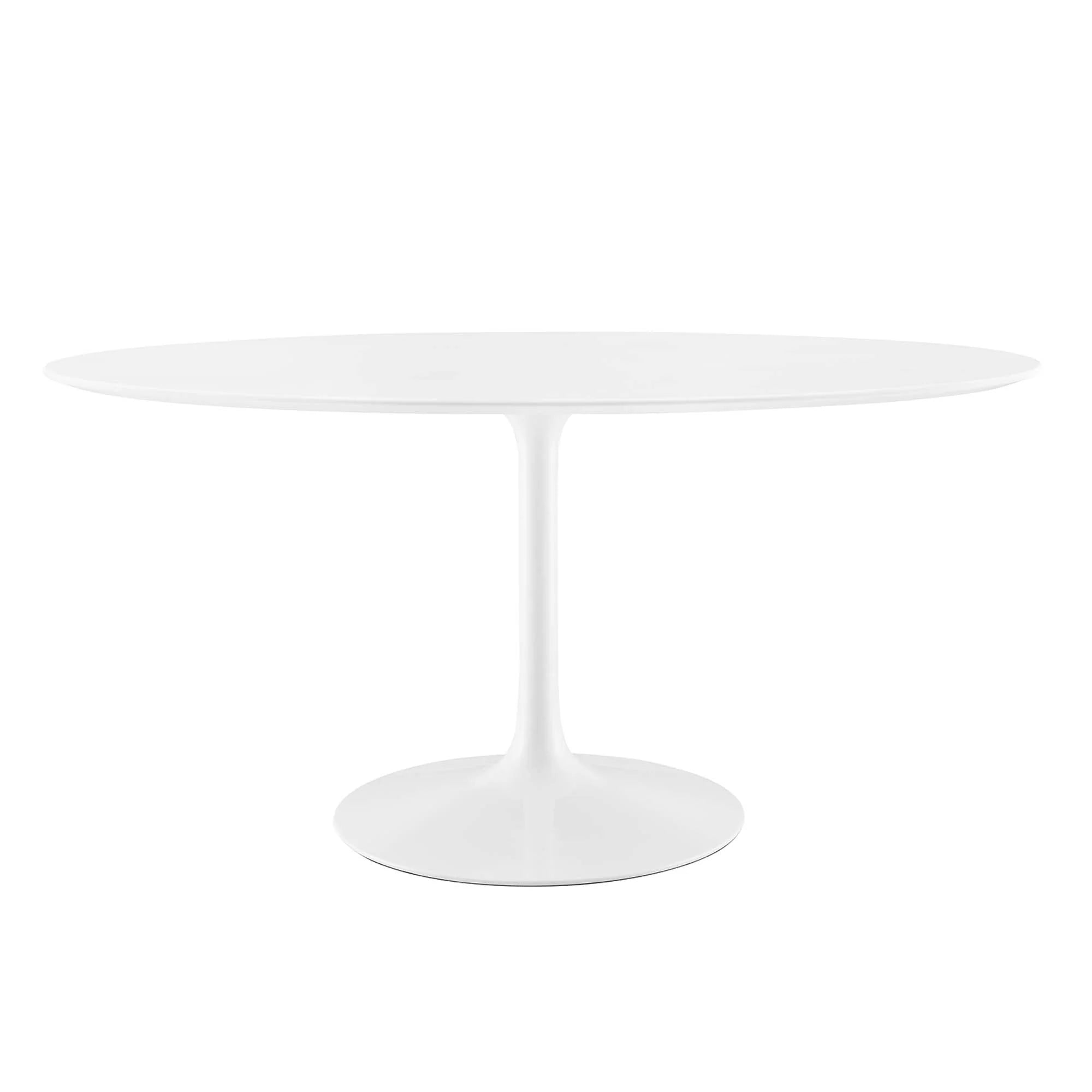 Novara 60" Oval Wood Dining Table - White Denmark Home