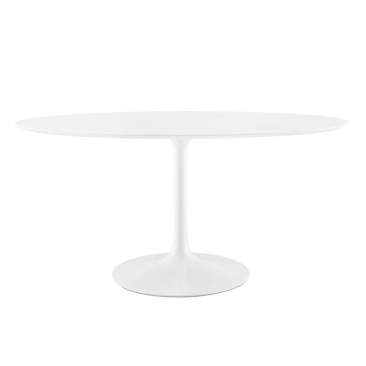 Novara 60" Oval Wood Dining Table - White Denmark Home