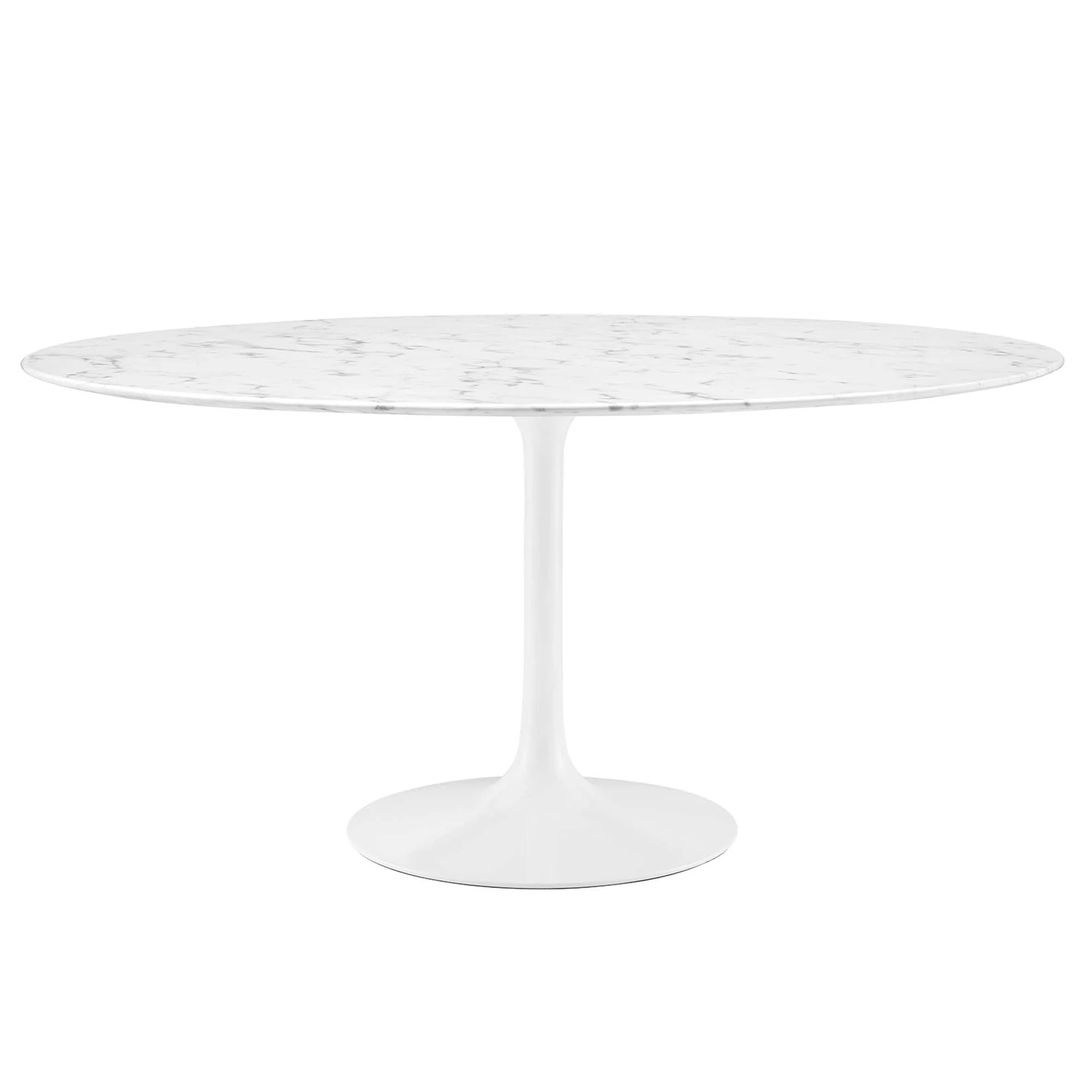 Nuvora 60" Round Faux Marble Dining Table - White Denmark Home