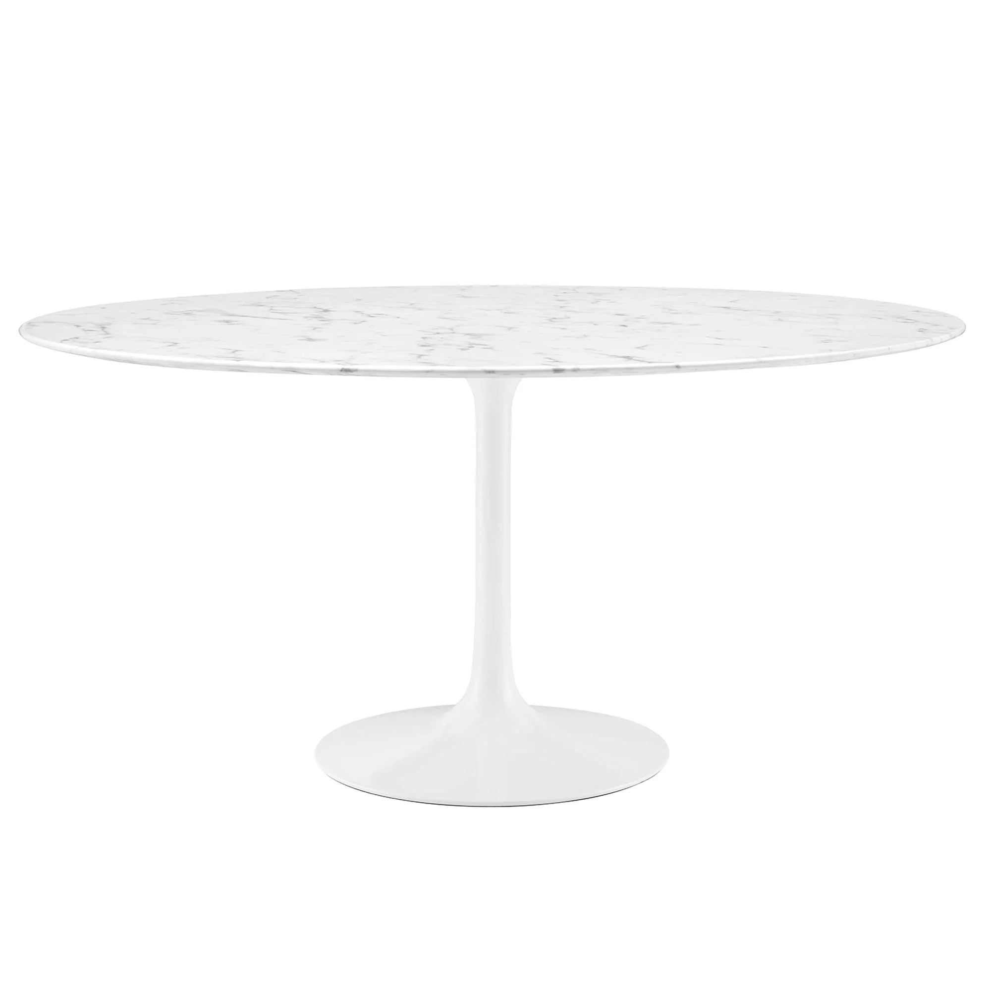 Nuvora 60" Round Faux Marble Dining Table - White Denmark Home