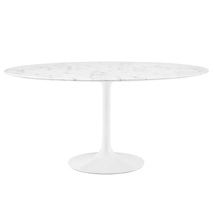 Nuvora 60" Round Faux Marble Dining Table - White Denmark Home