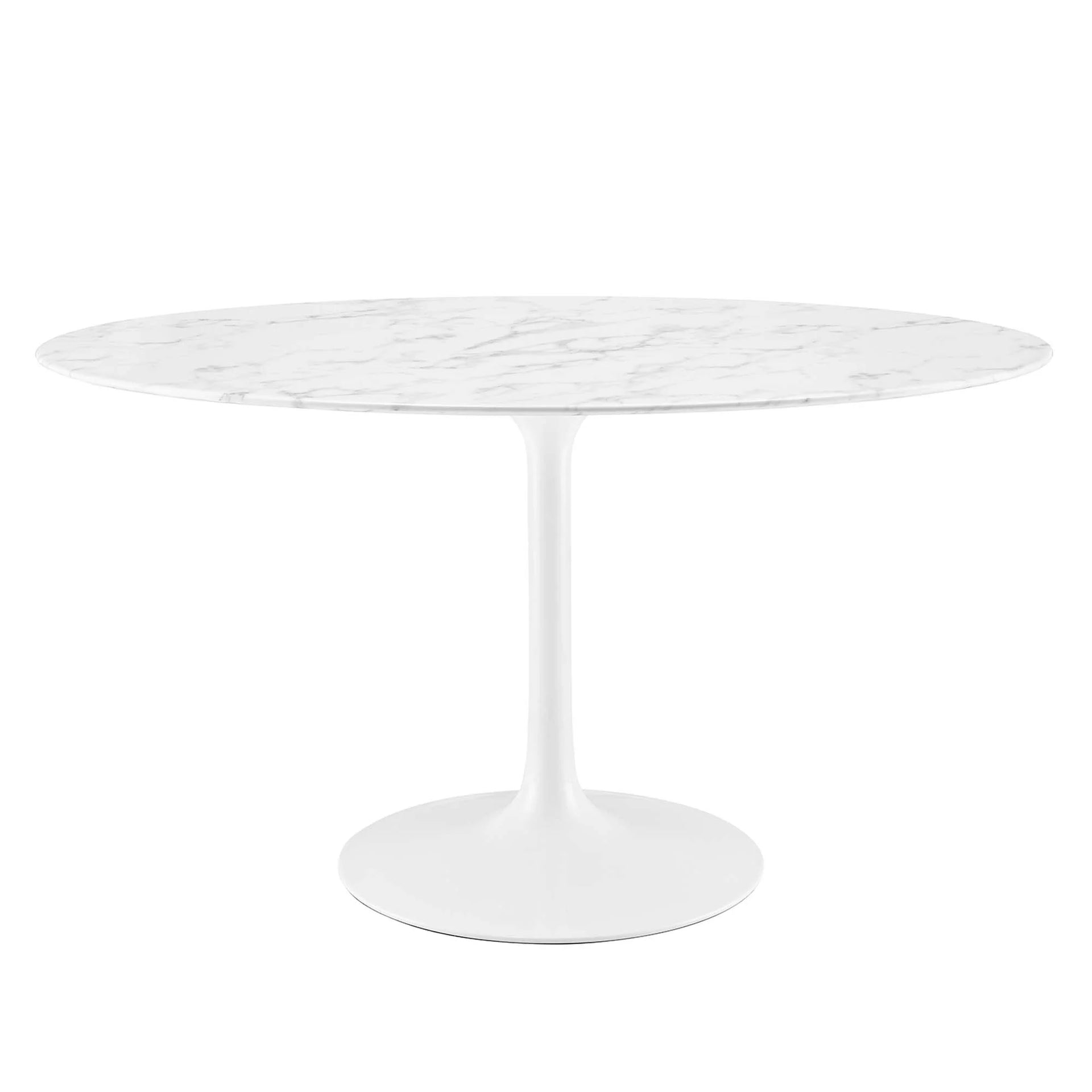 Lippa 54" Oval Faux Marble Dining Table - White Denmark Home