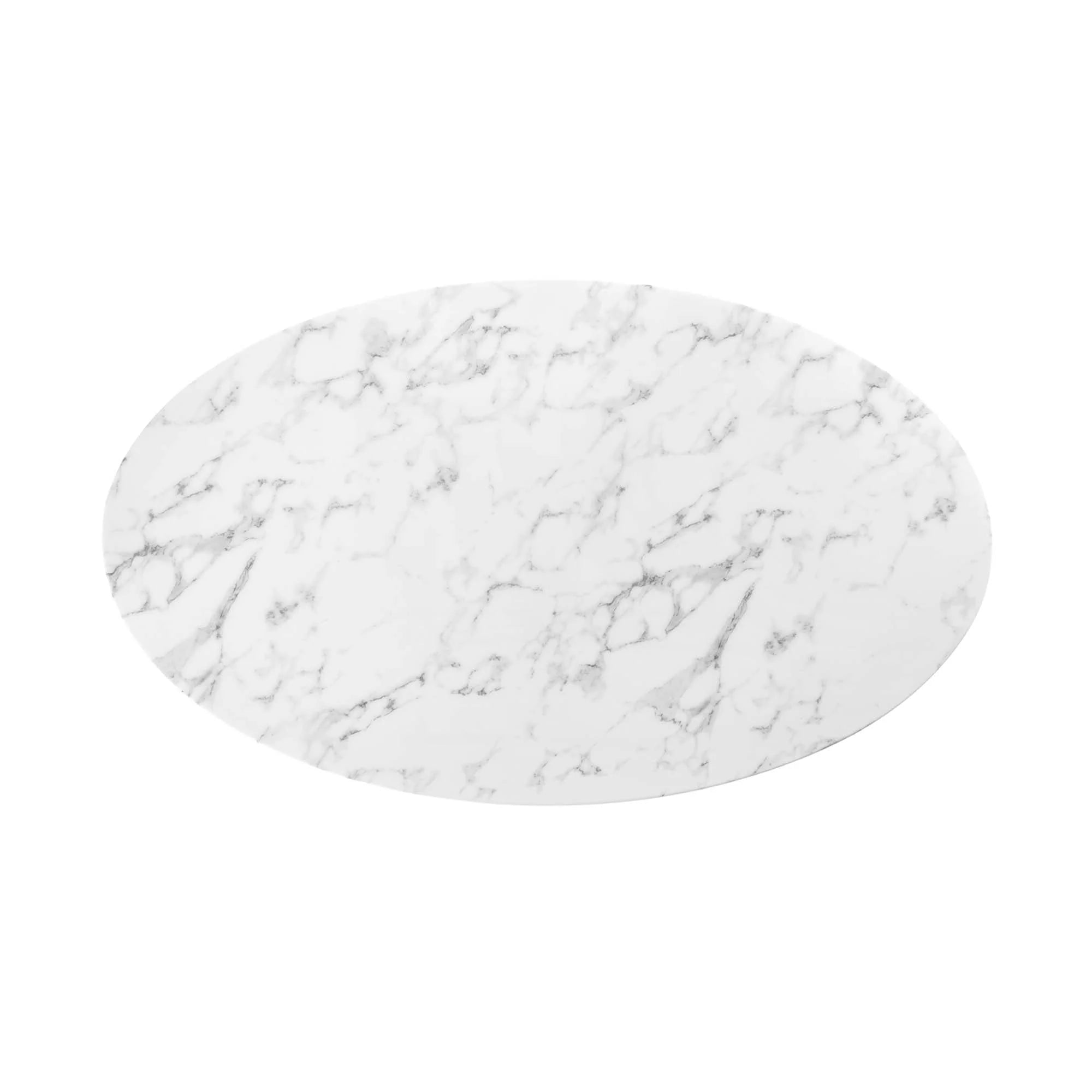 Lippa 60" Oval Faux Marble Dining Table - White Denmark Home