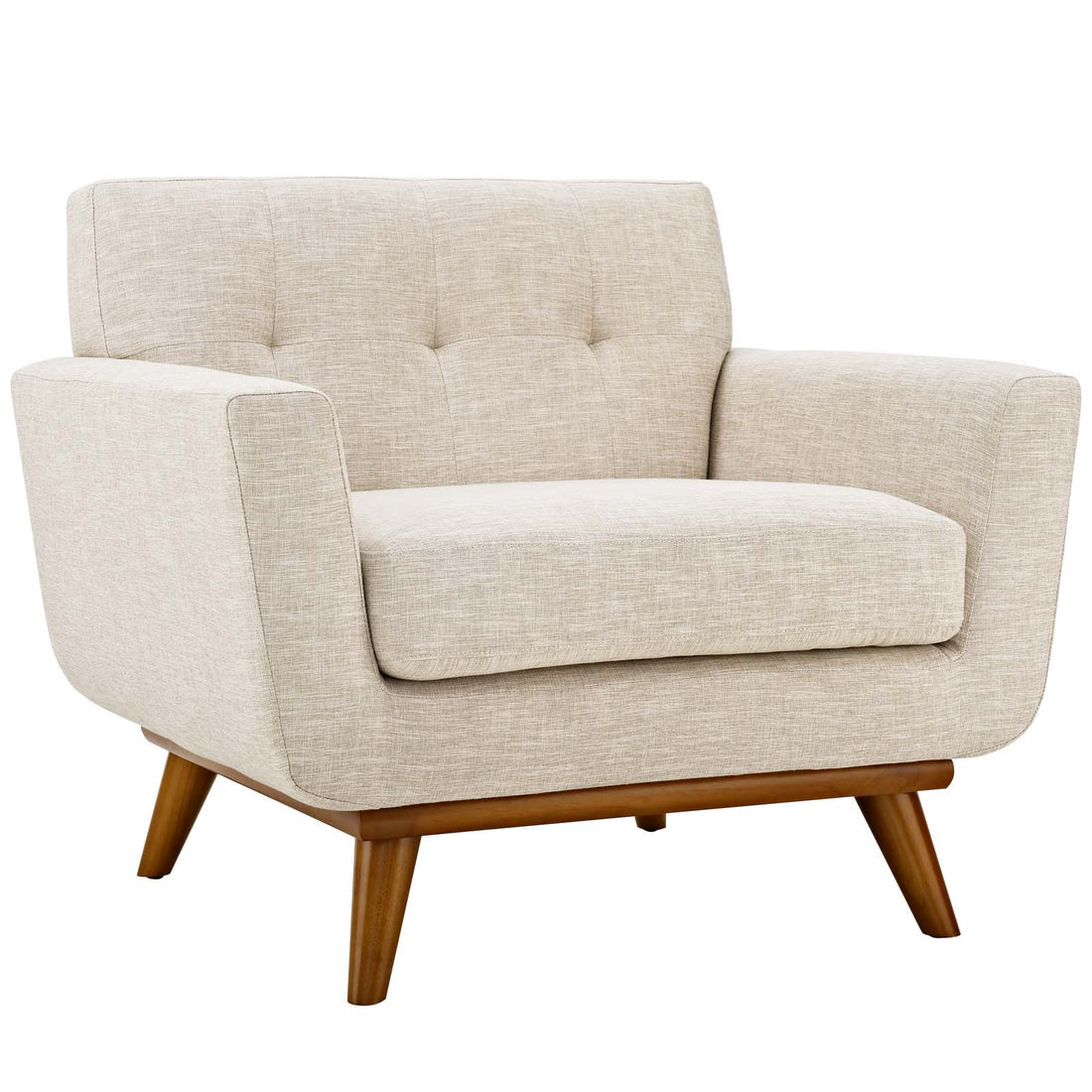 Koti Tufted Mid-Century Armchair – Beige Denmark Home