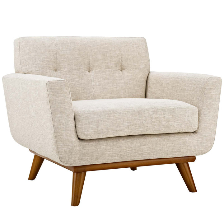 Koti Tufted Mid-Century Armchair – Beige Denmark Home