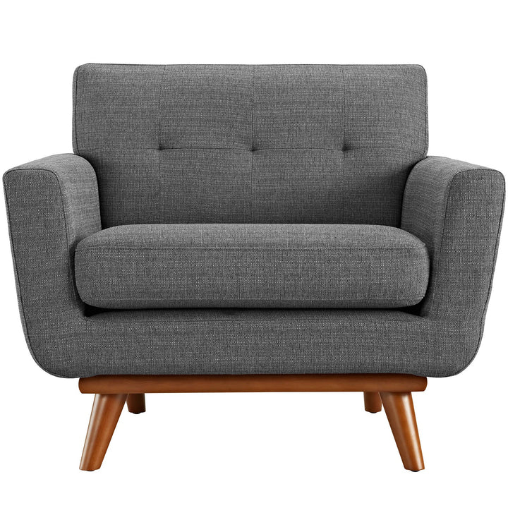 Koti Tufted Mid-Century Armchair – Grey Denmark Home