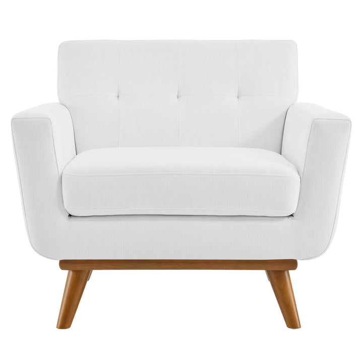 Koti Tufted Mid-Century Armchair – White Denmark Home