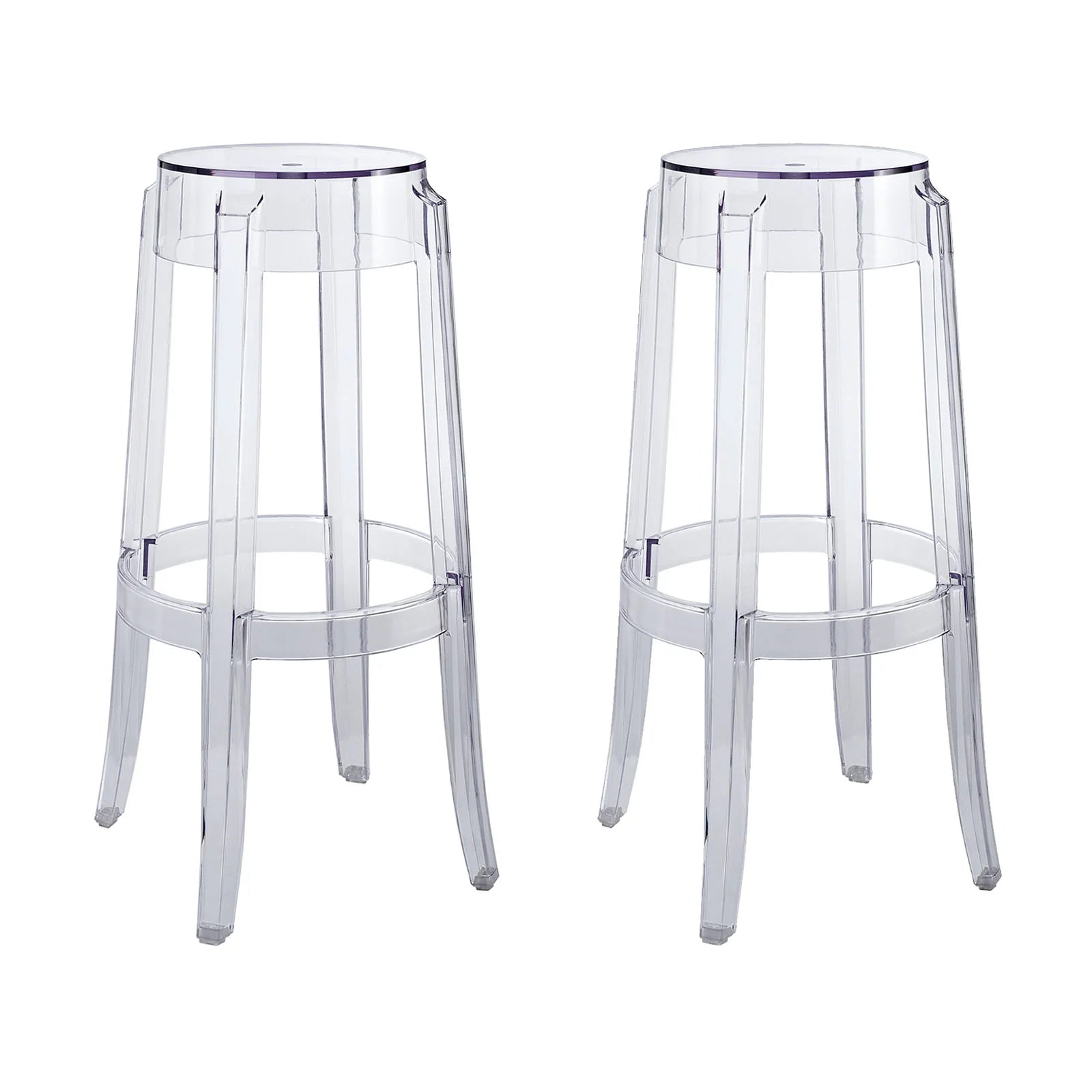 Lucien Bar Stool Set of 2 - Clear Denmark Home