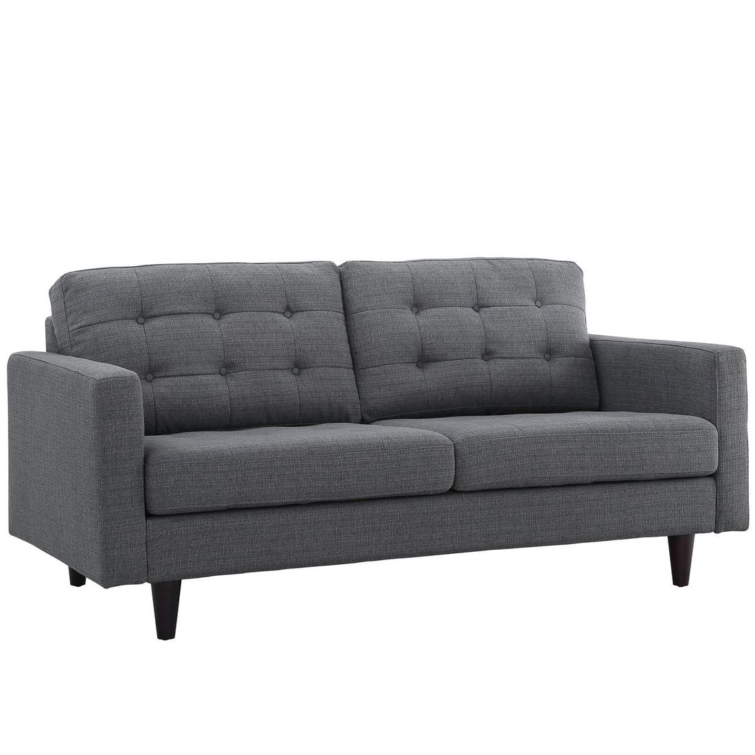Oura Upholstered Fabric Loveseat - Gray