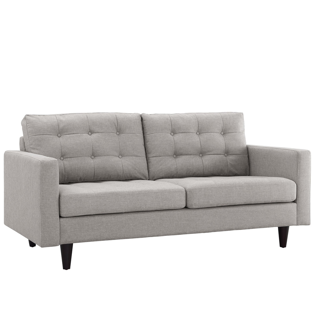 Oura Upholstered Fabric Loveseat - Light Gray
