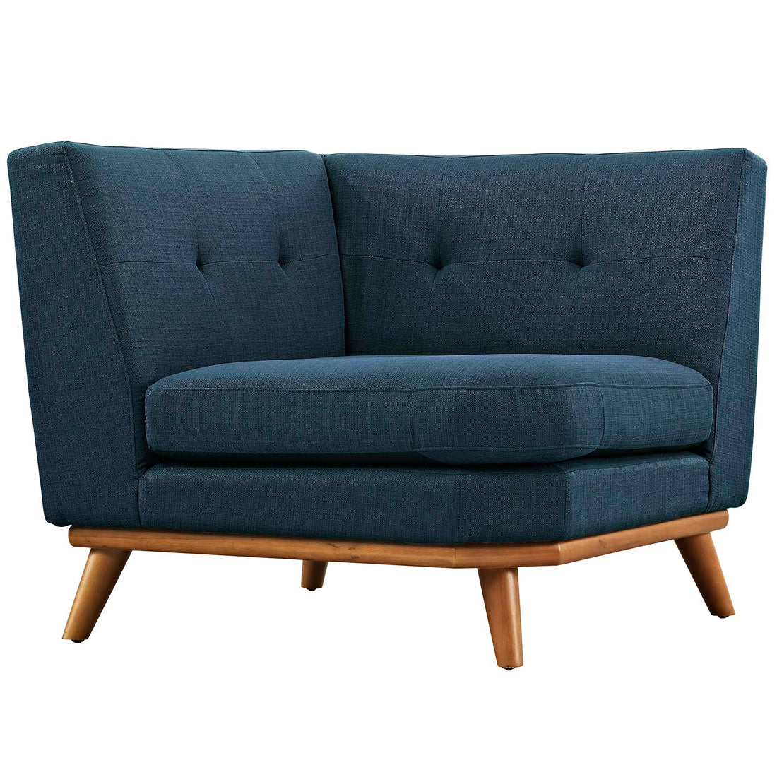 Koti Upholstered Fabric Corner Chair - Azure