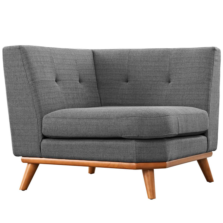 Koti Upholstered Fabric Corner Chair - Gray