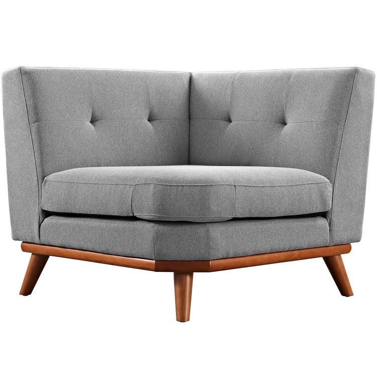 Koti Upholstered Fabric Corner Chair -  Expectation Gray