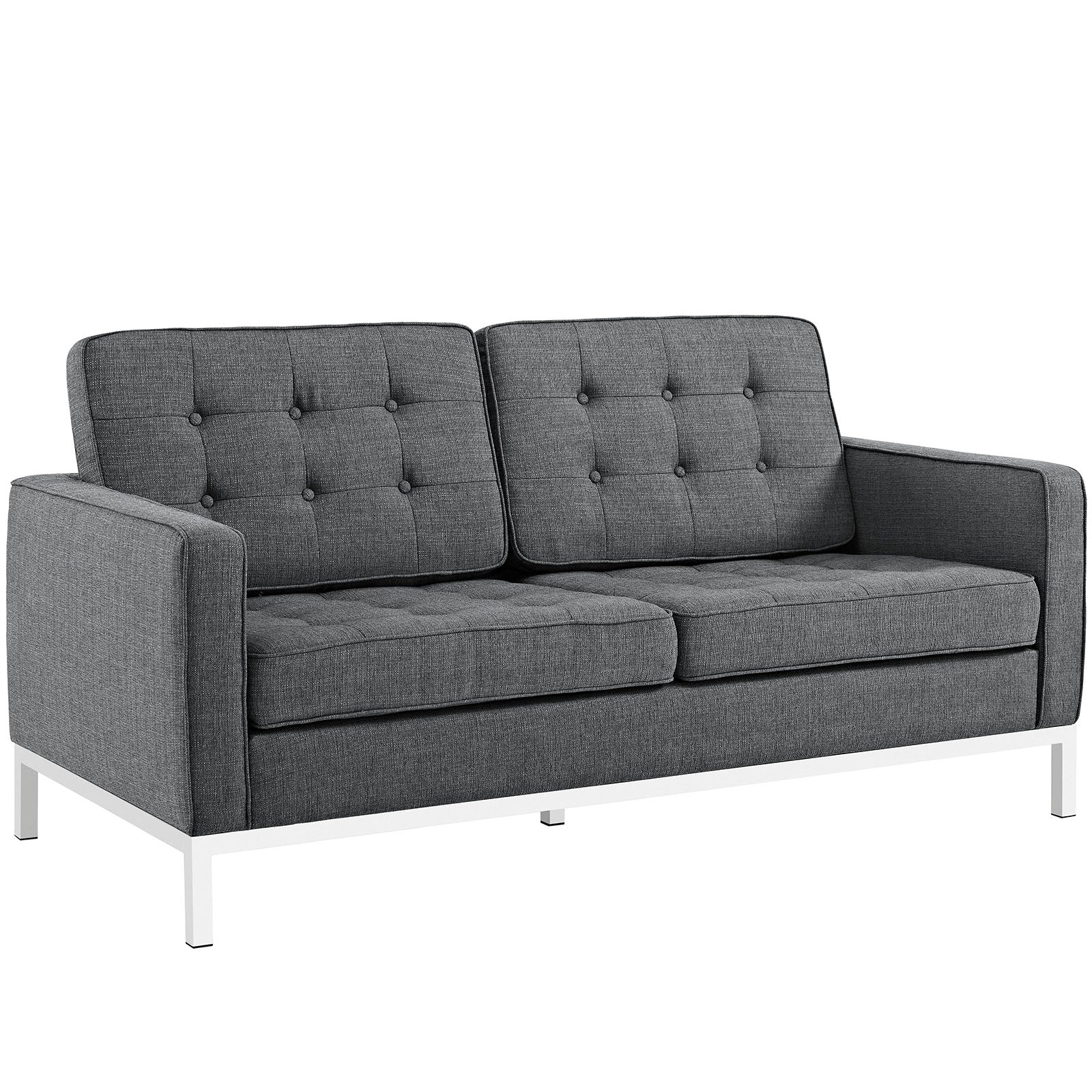 Iona Upholstered Loveseat – Gray