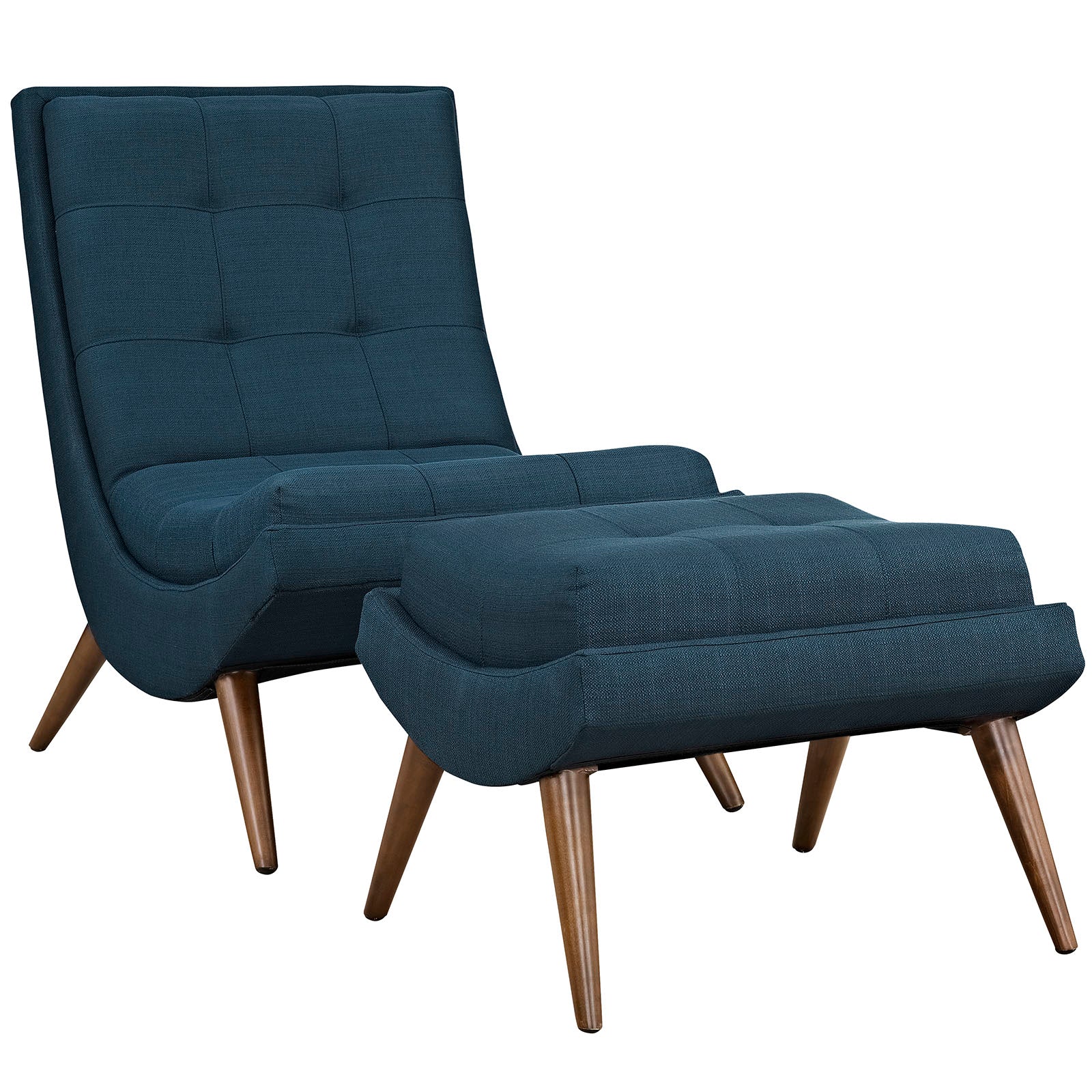 Hearth  Lounge Chair with Ottoman - Azure Denmark Home