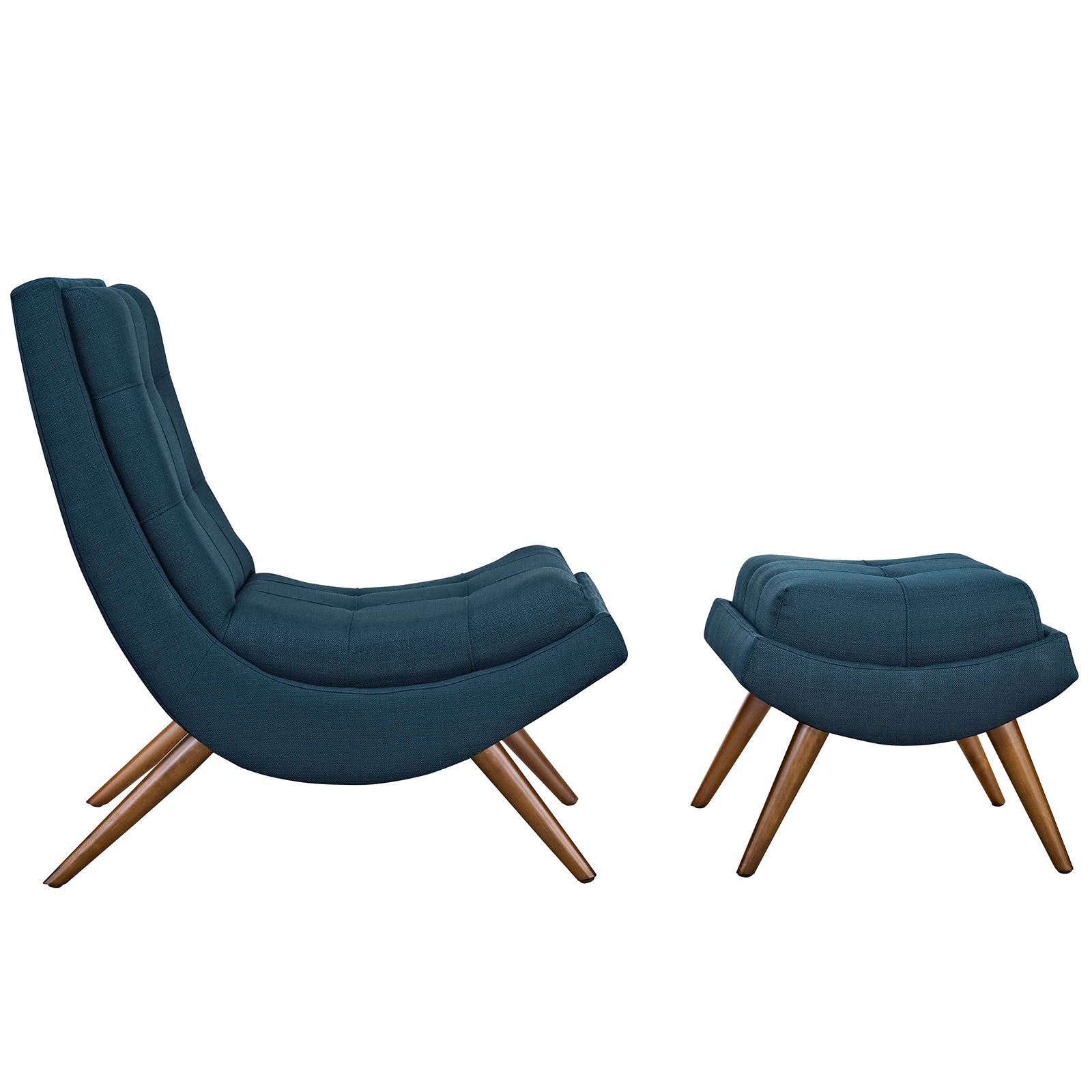 Hearth  Lounge Chair with Ottoman - Azure Denmark Home