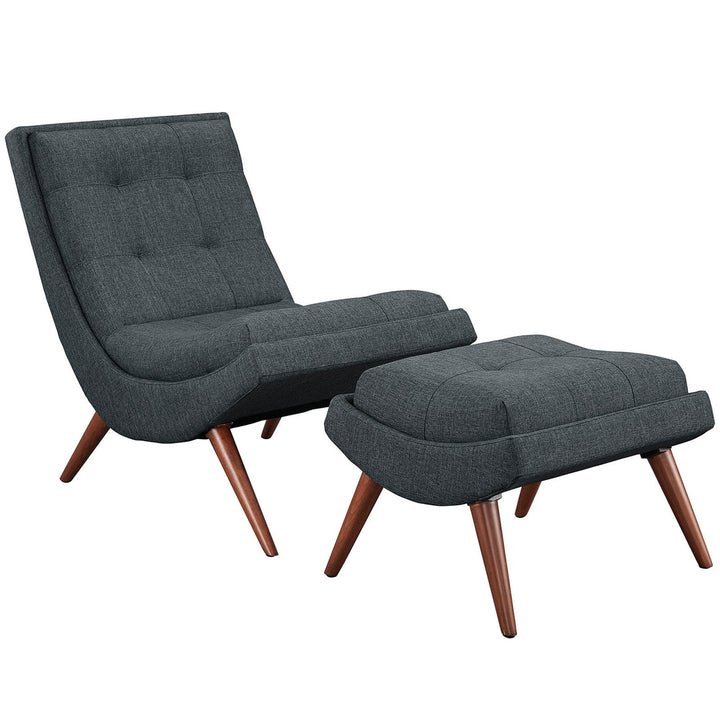 Hearth Lounge Chair with Ottoman - Gray Denmark Home