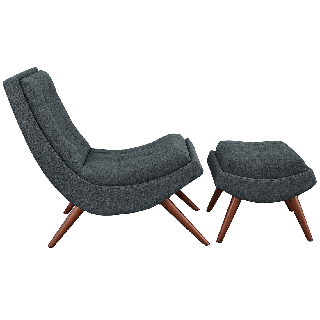 Hearth Lounge Chair with Ottoman - Gray Denmark Home