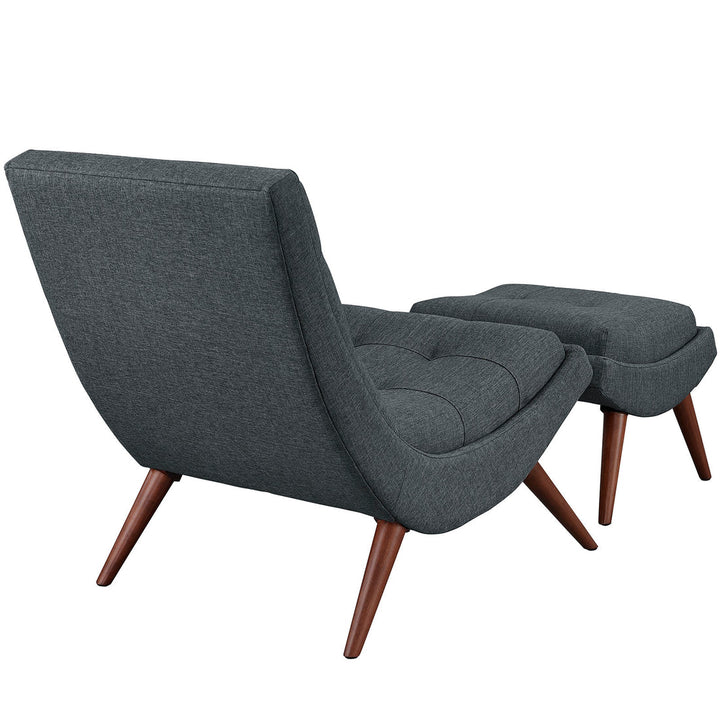 Hearth Lounge Chair with Ottoman - Gray Denmark Home