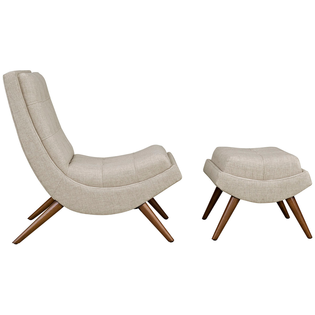 Hearth  Lounge Chair with Ottoman - Sand Denmark Home