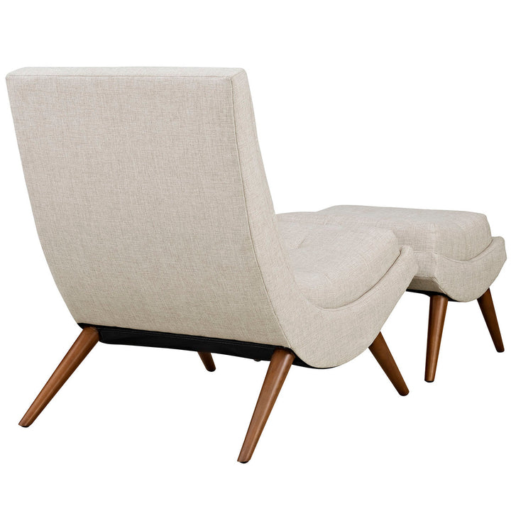 Hearth  Lounge Chair with Ottoman - Sand Denmark Home