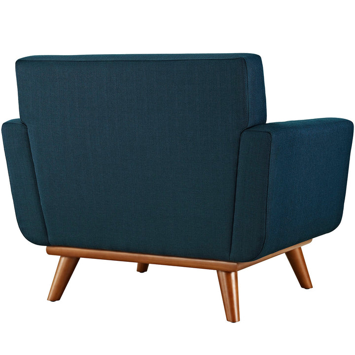 Koti Button-Tufted Living Room Armchair & Ottoman Set - Azure Denmark Home