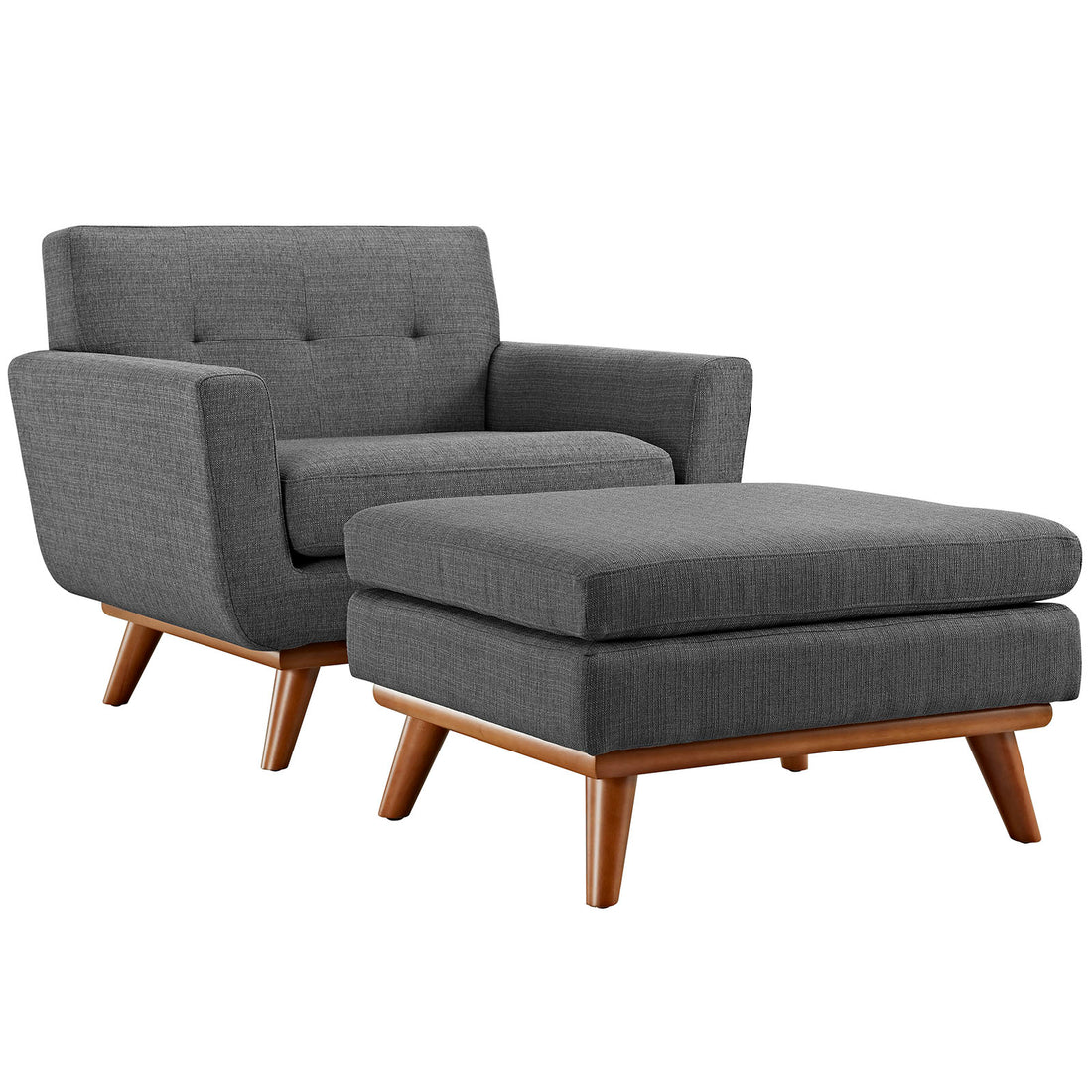 Koti Button-Tufted Living Room Armchair & Ottoman Set - Azure (Copy) Denmark Home