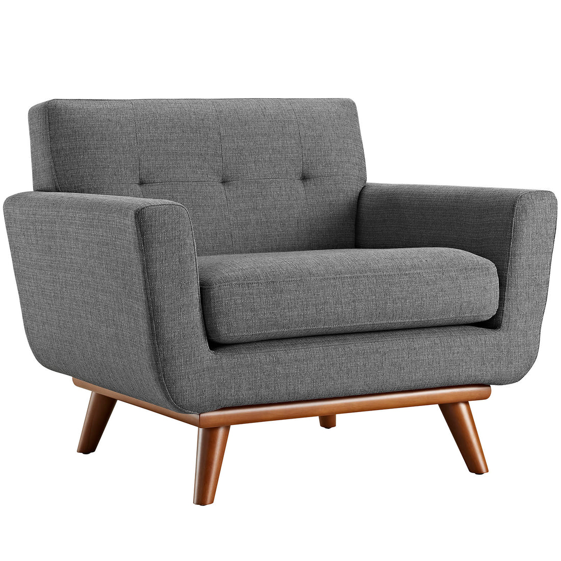 Koti Button-Tufted Living Room Armchair & Ottoman Set - Grey Denmark Home