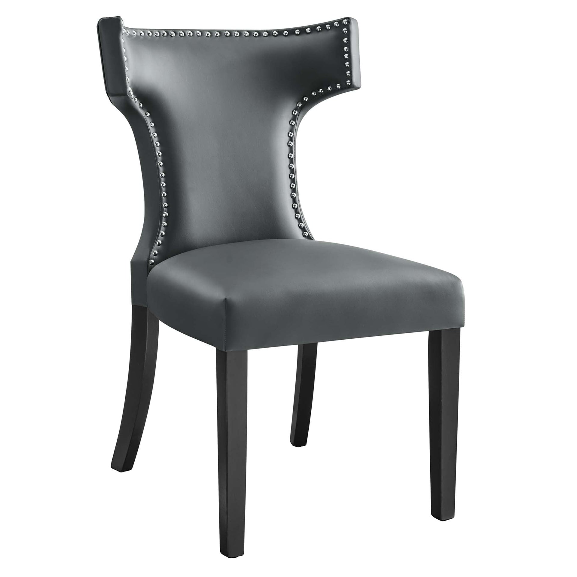 Zahn Vegan Leather Dining Side Chair - Gray Denmark Home
