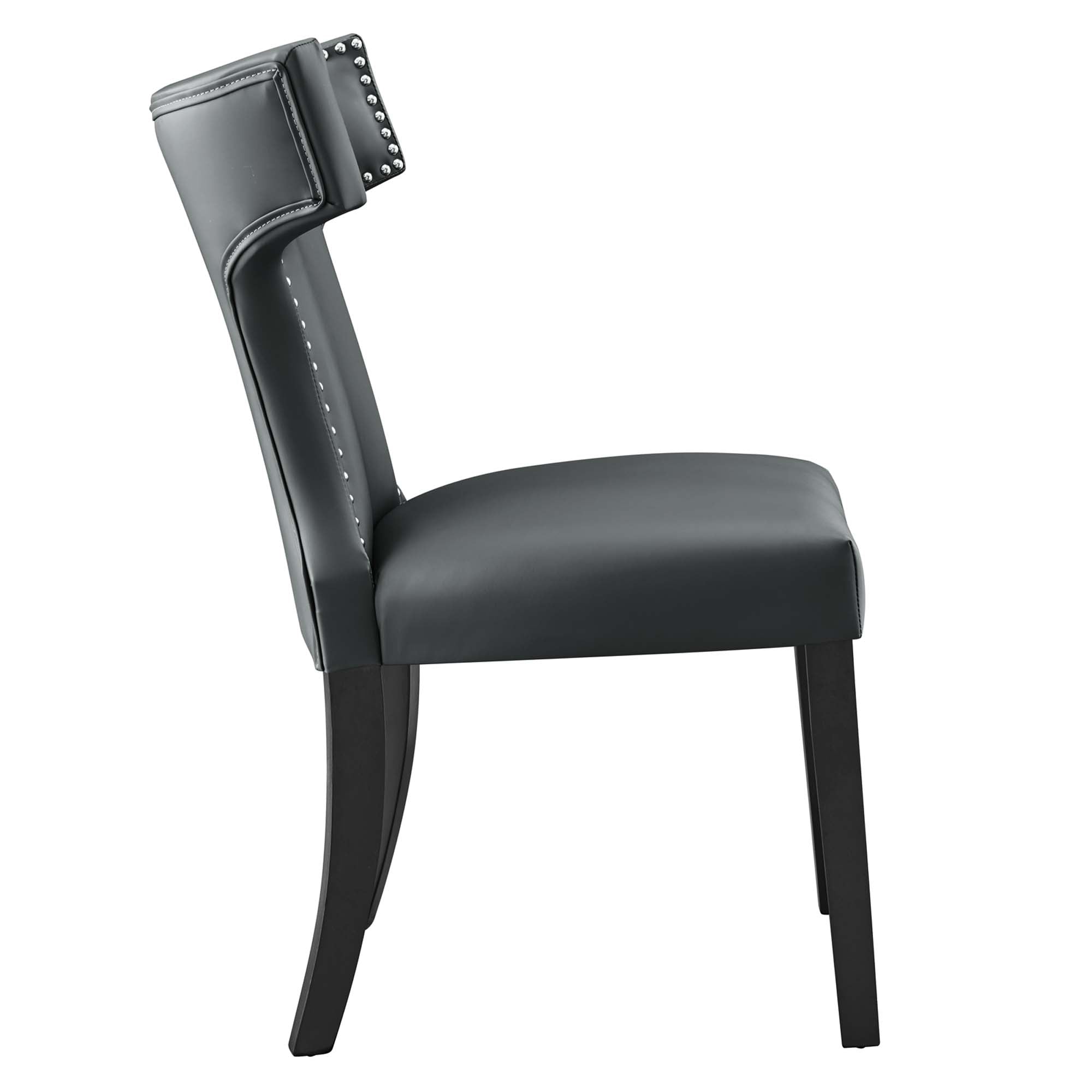 Zahn Vegan Leather Dining Side Chair - Gray Denmark Home