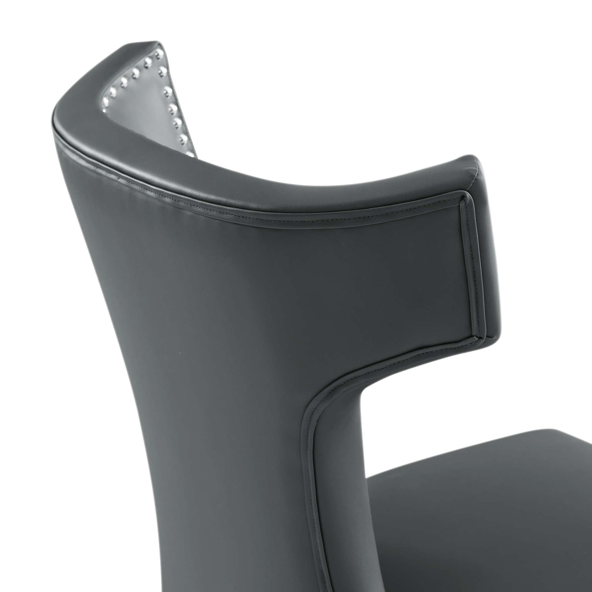 Zahn Vegan Leather Dining Side Chair - Gray Denmark Home