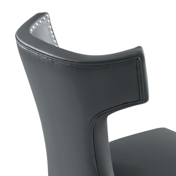 Zahn Vegan Leather Dining Side Chair - Gray Denmark Home
