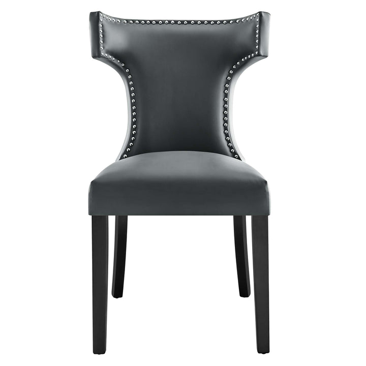 Zahn Vegan Leather Dining Side Chair - Gray Denmark Home