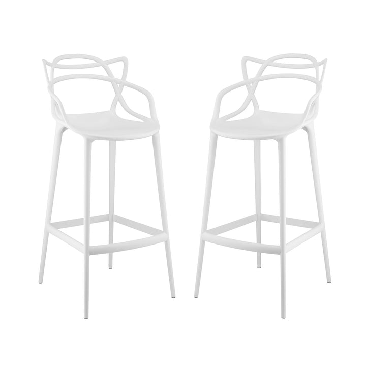 Virello Bar Stool set of 2 - White Denmark Home
