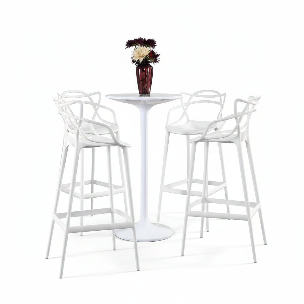 Virello Bar Stool Set of 4 - White Denmark Home