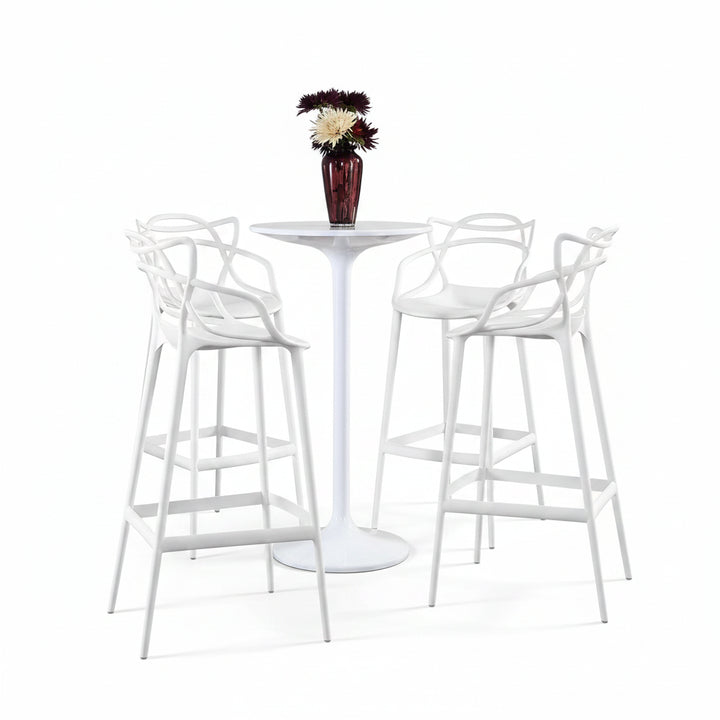 Virello Bar Stool Set of 4 - White Denmark Home