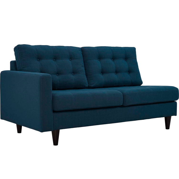 Oura Tufted Fabric Left-Facing Loveseat - Azure