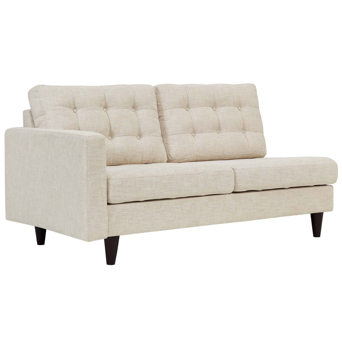Oura Tufted Fabric Left-Facing Loveseat - Beige