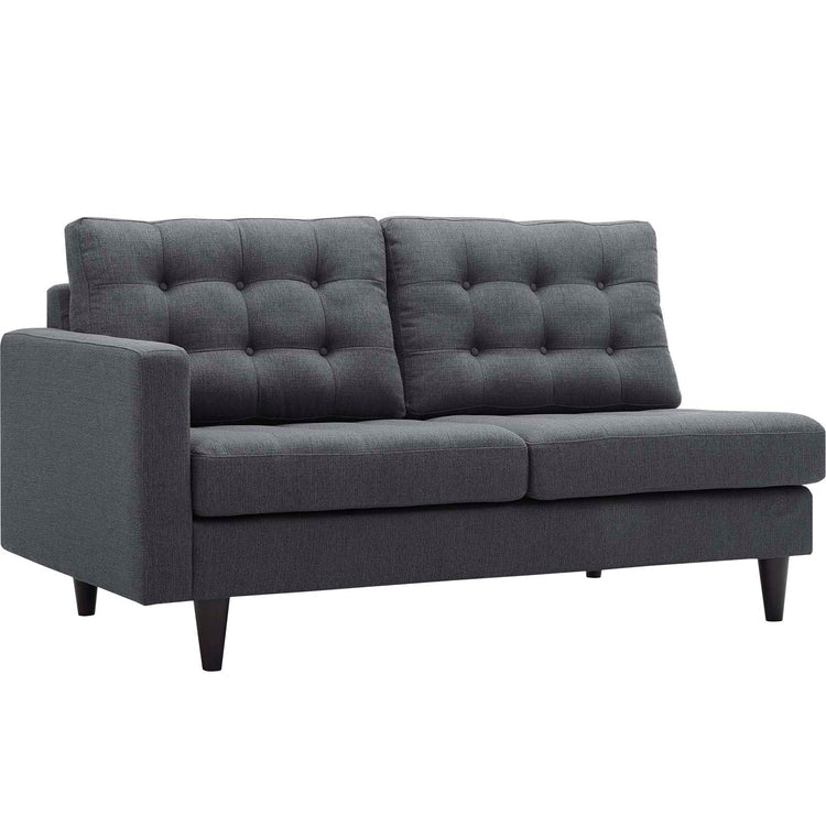 Oura Tufted Fabric Left-Facing Loveseat - Gray
