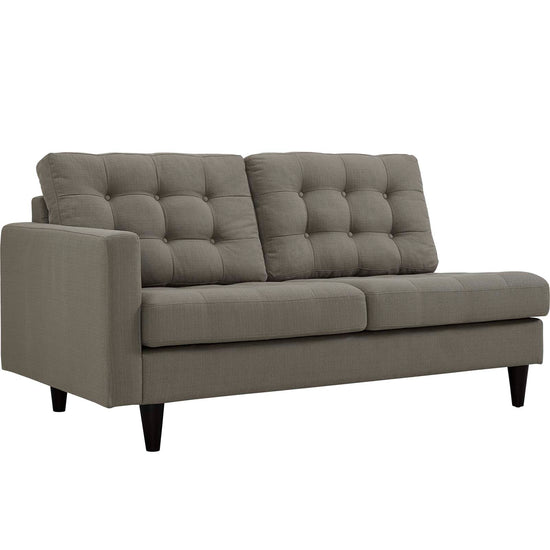 Oura Tufted Fabric Left-Facing Loveseat - Granite